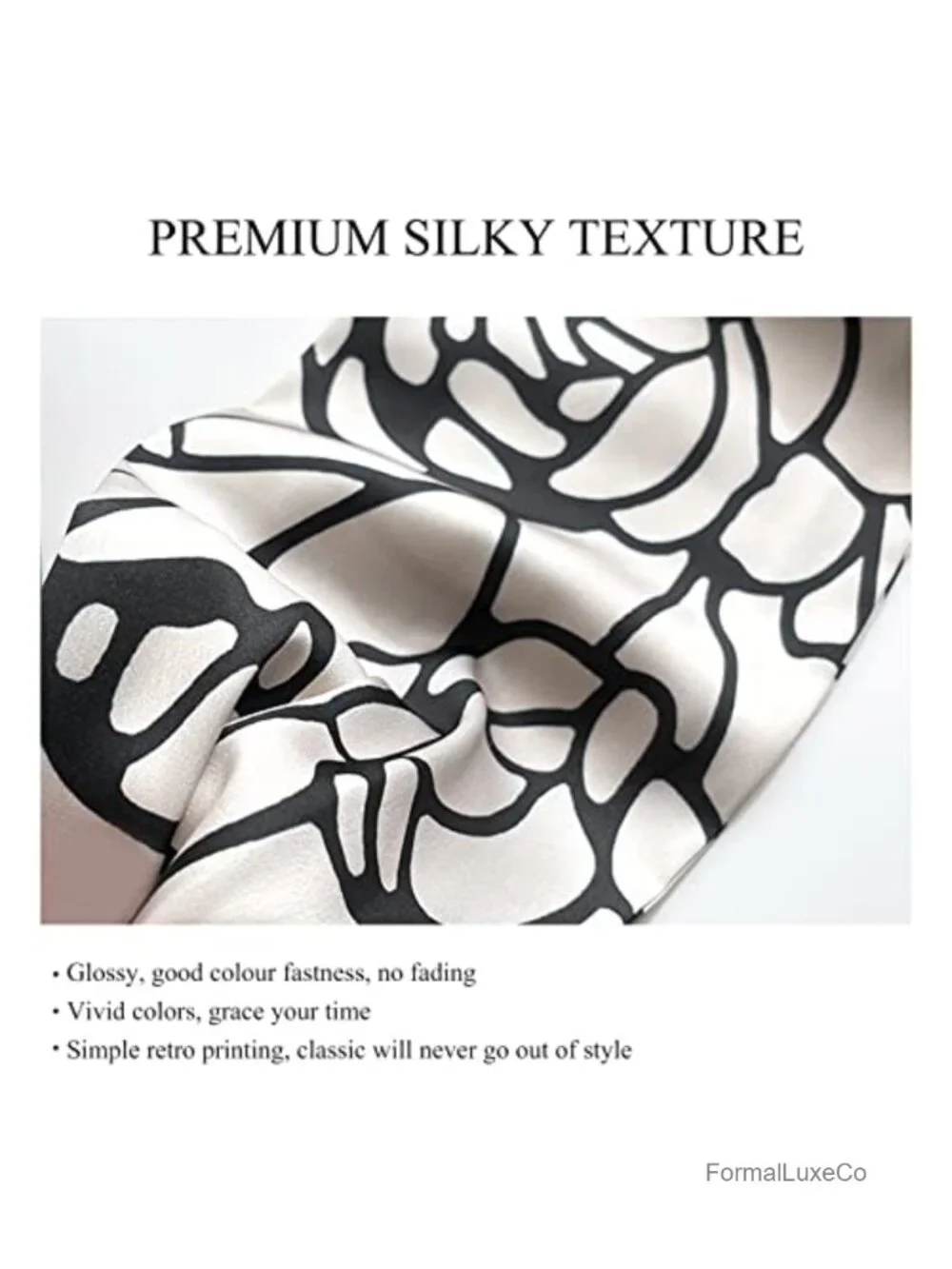 Women Magnetic Silk Scarf Necklace with Rhinestone Buckle Fashion Neckerchief